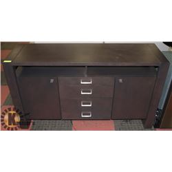 WOOD GRAIN SIDEBOARD, 60"X18.5"X34.5".