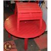 Image 1 : CHILDRENS PATIO TABLE W/ 2 BENCH STYLE CHAIRS
