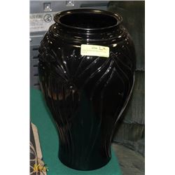 LARGE BLACK DECORATIVE VASE - 16 INCH