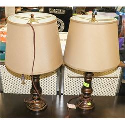 PAIR OF METAL LAMPS