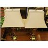 Image 1 : SET OF 2 BRASS TABLE LAMPS - 29 INCHES