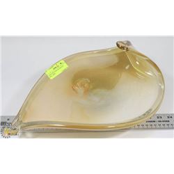LARGE ART GLASS DECORATIVE DISH - LIGHT