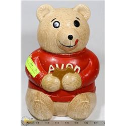 VINTAGE AVON BEAR COOKIE JAR, 12"H.