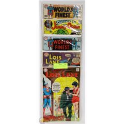 5 VINTAGE BATMAN/SUPERMAN COMICS