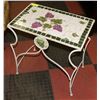 Image 1 : METAL MOSAIC TILED DECORATIVE TABLE, 24"X15"X24"