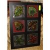 Image 1 : DISPLAY WITH 6 CERAMIC TILE INSERTS 25" X 17"