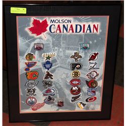 1994 MOLSON CANADIAN NHL TEAM PATCHES DISPLAY