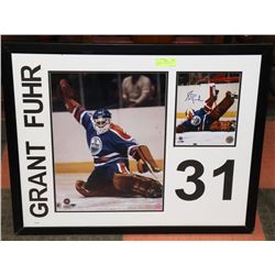 SIGNED GRANT FUHR HOCKEY PICTURE.