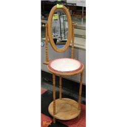 DECORATIVE WASH BASIN ON WOODEN STAND