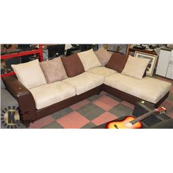 MULTI TONE MICROFIBRE LARGE SECTIONAL, 117"X92".