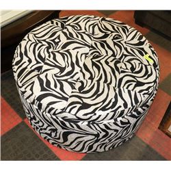 ZEBRA PRINT STORAGE OTTOMAN. FURNITURE