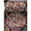 Image 1 : RED & BROWN ABSTRACT FABRIC ACCENT CHAIR.