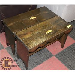 PAIR OF TROUT THEME END TABLES (27"X11"X17").