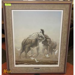 ROBERT BATEMAN "SPARRING ELEPHANTS" PRINT #67/76,