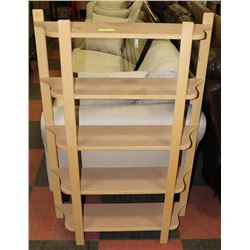 5 TIER BOOK SHELF, 32.5"X10"X49".