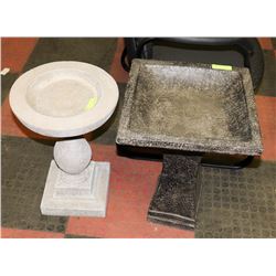 PAIR OF CONCRETE STYLE BIRD BATHS