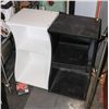 Image 1 : PAIR OF BLACK AND WHITE SHELVES, 16.5"X15"X30.5"