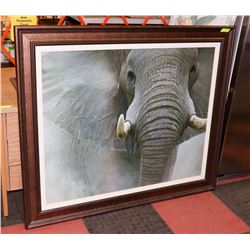 LARGE FRAMED ELEPHANT PICTURE