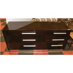 GLOSSY FINISH 6 DRAWER DRESSER. FURNITURE