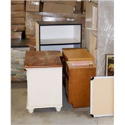 2 DRAWER NIGHT STAND SOLD WITH ASSORTED CABINETS,