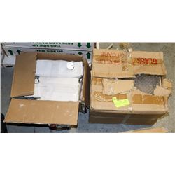 BAILIFF SEIZURE BOX OF VILES AND BOX OF GLASS