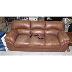 BAILIFF SEIZURE BROWN LEATHERETTE SOFA