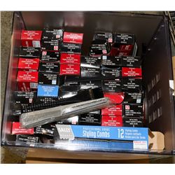 BAILIFF SEIZURE BOX OF BARBER COMBS