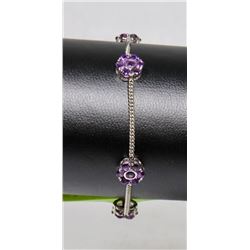 STERLING SILVER .925 & AMETHYST BRACELET