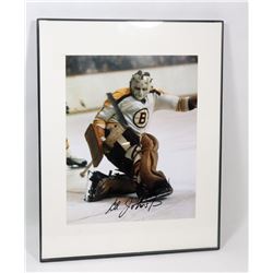 ED JOHNSTON SIGNED PHOTO BRUINS.