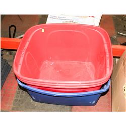 LOT OF 4 STORAGE TOTES NO LIDS