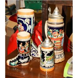 GERMAN BEER STEIN AND BOOT COLLECTION
