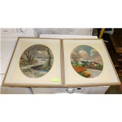 PAIR OF ESTATE NEEDLEPOINT PICTURES
