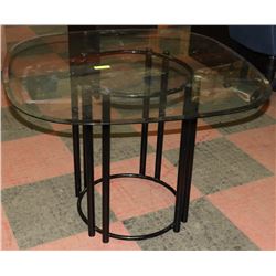 GLASSTOP DINING TABLE, 42"X29".