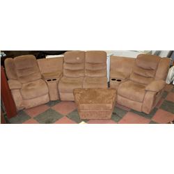 4 SEATER RECLINING MICROFIBRE SECTIONAL WITH