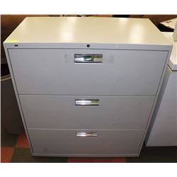 3 DRAWER LATERAL FILING CABINET, 36"X20"X41".