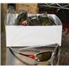 Image 1 : BOX OF SILVER AND ORANGE OAKLEY STYLE SUNGLASSES