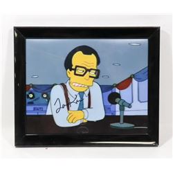 LARRY KING SIGNED SIMPSONS 8X10 PICTURE.