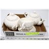 Image 1 : SET OF 2 TEAPOTS & 2 TEACUPS AND SAUCERS