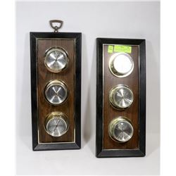 LOT OF 2 VINTAGE THERMOMETER, BAROMETER, HUMIDITY