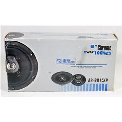 NEW 6" CHROME 2 WAY 100 WATT SPEAKERS