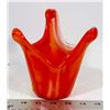 Image 1 : 6" 3 SIDED GLASS ORANGE BOWL