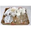 Image 1 : LOT OF DISHWARE INCL 6 WHITE BONE CHINA MUGS,