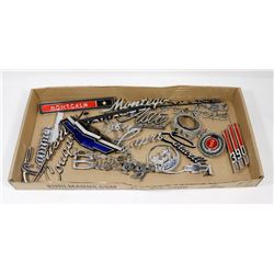 24 METAL CHROMED AUTO BADGES AND INSIGNIA