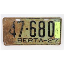 ALBERTA 1926 LICENSE PLATE