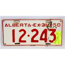 ALBERTA 1950 LICENSE PLATE