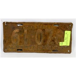 ALBERTA 1942 LICENSE PLATE
