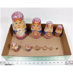 RUSSIAN 10 PC MATRYOSHKA NESTING DOLLS SET.