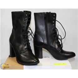 PAIR OF NEW LADIES SCHUTZ, BLACK LEATHER