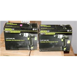 CASE OF 2 POWER IT 9.6 VOLT CORDLESS DRILL KITS