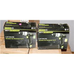 CASE OF 2 POWER IT 9.6 VOLT CORDLESS DRILL KITS